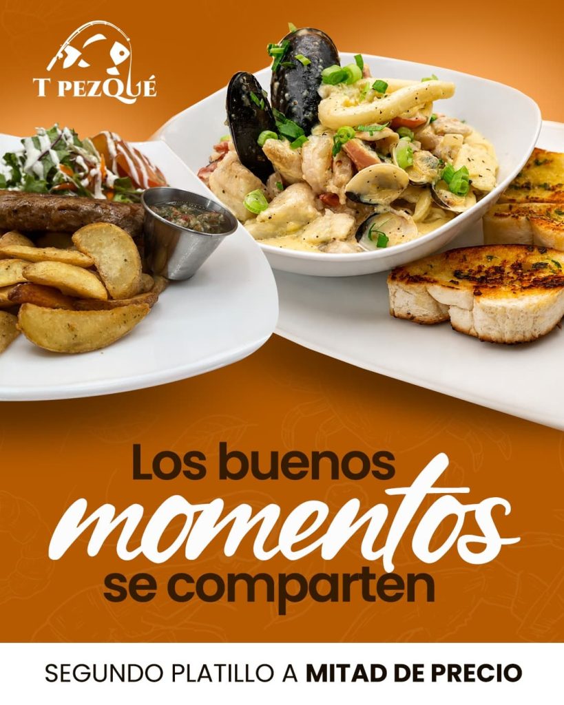 promoción segundo platillo a mitad de precio
